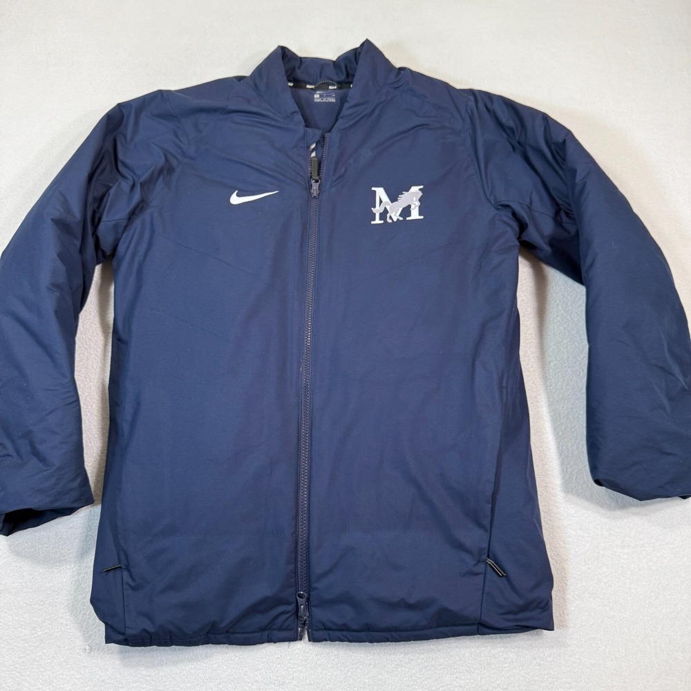 Nike Puffer Coat Goose Down Fill Men Small Navy Blue Full Zip‎ AA9776-419